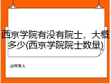 西京学院有没有院士，大概多少(西京学院院士数量)