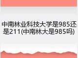 中南林业科技大学是985还是211(中南林大是985吗)