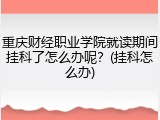 重庆财经职业学院就读期间挂科了怎么办呢？(挂科怎么办)