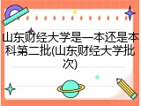 山东财经大学是一本还是本科第二批(山东财经大学批次)