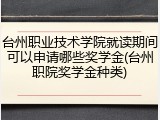 台州职业技术学院就读期间可以申请哪些奖学金(台州职院奖学金种类)