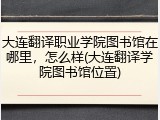 大连翻译职业学院图书馆在哪里，怎么样(大连翻译学院图书馆位置)