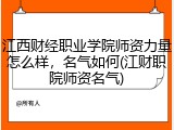 江西财经职业学院师资力量怎么样，名气如何(江财职院师资名气)