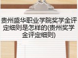 贵州盛华职业学院奖学金评定细则是怎样的(贵州奖学金评定细则)