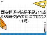 西安翻译学院是不是211或985高校(西安翻译学院是211吗)