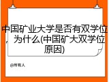 中国矿业大学是否有双学位，为什么(中国矿大双学位原因)