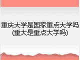 重庆大学是国家重点大学吗(重大是重点大学吗)