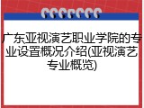 广东亚视演艺职业学院的专业设置概况介绍(亚视演艺专业概览)