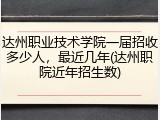 达州职业技术学院一届招收多少人，最近几年(达州职院近年招生数)