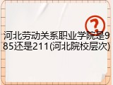 河北劳动关系职业学院是985还是211(河北院校层次)