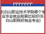 长白山职业技术学院哪个专业毕业就业前景比较好(长白山职院好就业专业)