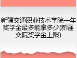 新疆交通职业技术学院一年奖学金最多能拿多少(新疆交院奖学金上限)