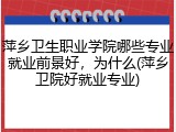 萍乡卫生职业学院哪些专业就业前景好，为什么(萍乡卫院好就业专业)