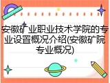 安徽矿业职业技术学院的专业设置概况介绍(安徽矿院专业概况)