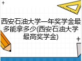 西安石油大学一年奖学金最多能拿多少(西安石油大学最高奖学金)