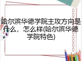 哈尔滨华德学院主攻方向是什么，怎么样(哈尔滨华德学院特色)