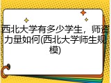 西北大学有多少学生，师资力量如何(西北大学师生规模)
