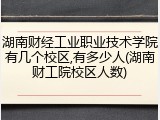 湖南财经工业职业技术学院有几个校区,有多少人(湖南财工院校区人数)