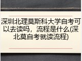 深圳北理莫斯科大学自考可以去读吗，流程是什么(深北莫自考就读流程)