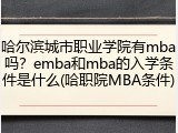 哈尔滨城市职业学院有mba吗？emba和mba的入学条件是什么(哈职院MBA条件)