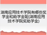 湖南应用技术学院有哪些奖学金和助学金呢(湖南应用技术学院奖助学金)