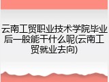 云南工贸职业技术学院毕业后一般能干什么呢(云南工贸就业去向)