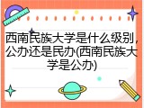 西南民族大学是什么级别，公办还是民办(西南民族大学是公办)