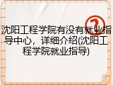 沈阳工程学院有没有就业指导中心，详细介绍(沈阳工程学院就业指导)