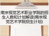 南京视觉艺术职业学院的招生人数和计划解读(南京视觉艺术学院招生计划)