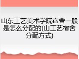 山东工艺美术学院宿舍一般是怎么分配的(山工艺宿舍分配方式)