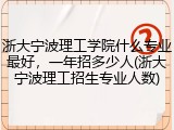 浙大宁波理工学院什么专业最好，一年招多少人(浙大宁波理工招生专业人数)