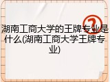 湖南工商大学的王牌专业是什么(湖南工商大学王牌专业)