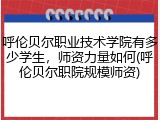 呼伦贝尔职业技术学院有多少学生，师资力量如何(呼伦贝尔职院规模师资)