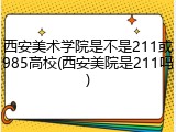 西安美术学院是不是211或985高校(西安美院是211吗)