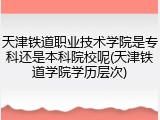 天津铁道职业技术学院是专科还是本科院校呢(天津铁道学院学历层次)