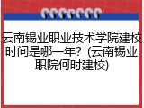 云南锡业职业技术学院建校时间是哪一年？(云南锡业职院何时建校)