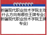 新疆现代职业技术学院主攻什么方向有哪些王牌专业(新疆现代职业技术学院王牌专业)