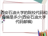 西安石油大学的院校代码和邮编是多少(西安石油大学代码邮编)