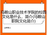 马鞍山职业技术学院的校园文化是什么，简介(马鞍山职院文化简介)