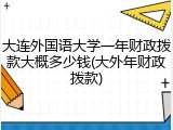 大连外国语大学一年财政拨款大概多少钱(大外年财政拨款)