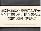 海南比勒费尔德应用科学大学的口碑如何，现在怎么样了(海南比校口碑现状)