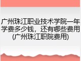广州珠江职业技术学院一年学费多少钱，还有哪些费用(广州珠江职院费用)