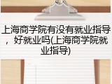 上海商学院有没有就业指导，好就业吗(上海商学院就业指导)