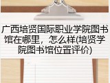 广西培贤国际职业学院图书馆在哪里，怎么样(培贤学院图书馆位置评价)