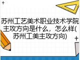 苏州工艺美术职业技术学院主攻方向是什么，怎么样(苏州工美主攻方向)
