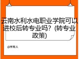 云南水利水电职业学院可以进校后转专业吗？(转专业政策)