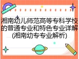湘南幼儿师范高等专科学校的普通专业和特色专业详解(湘南幼专专业解析)