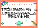 江西司法警官职业学院一年奖学金最多能拿多少(江西警院奖学金上限)