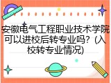 安徽电气工程职业技术学院可以进校后转专业吗？(入校转专业情况)