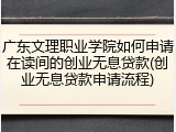 广东文理职业学院如何申请在读间的创业无息贷款(创业无息贷款申请流程)